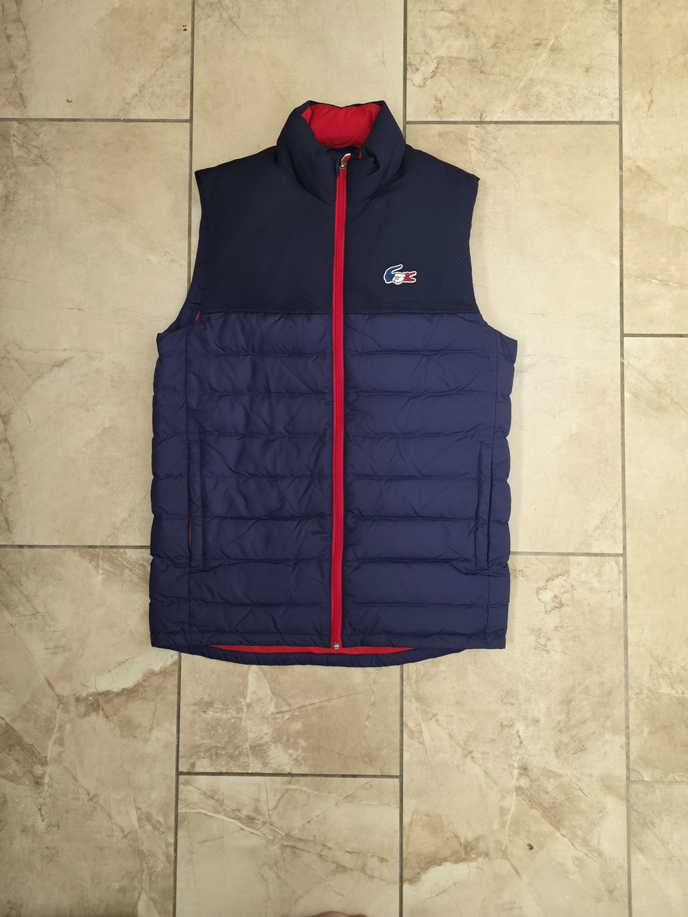 Lacoste French Sporting Spirit Colorblock Puffer Vest Small